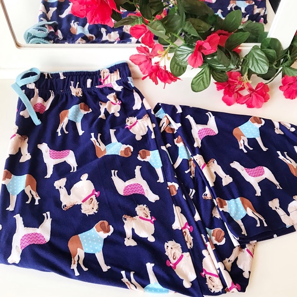 Goodnight kiss Pants - Sleep Pajama Pants Dog Lover Pet Soft Cozy Medium